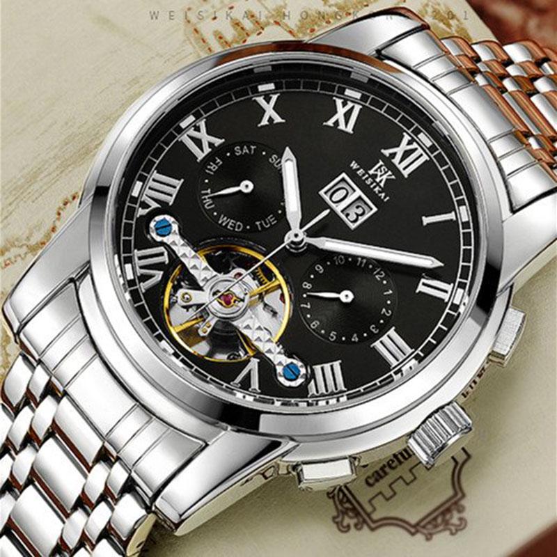 Mens Watches Fashion Luxury Business Waterproof Automatic Mechanical Watch Mens Full Steel Clock