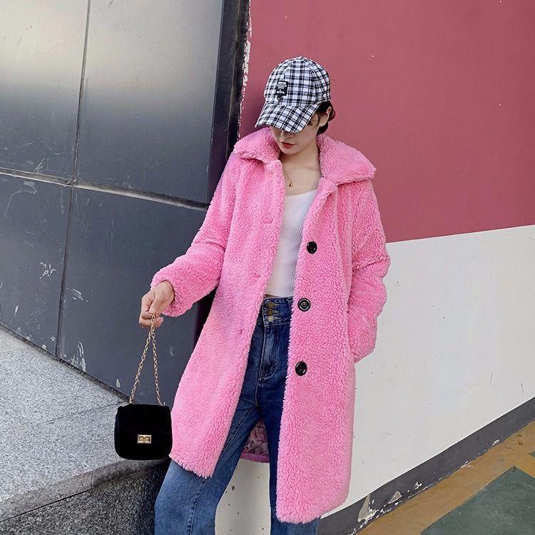 Trend Large size Fur coat Winter Woman's Cotton Wool Coat Winter Cold warm Long sleeve fur jacket