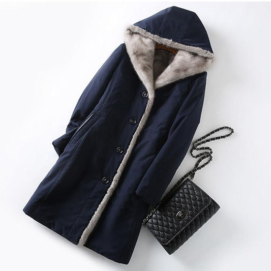Pai Overcome Women's Mid-length Imitation Mink Fur Coat Ni Overcomes Imitation Mink Fur Coat Imitation Fur Coat