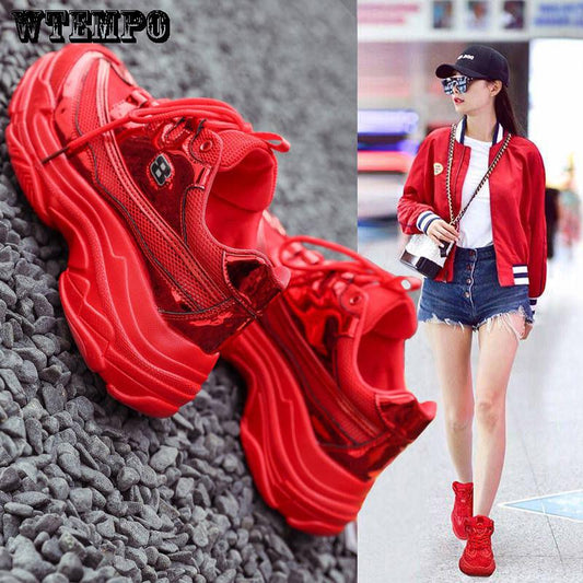 Summer Fashion Wild Platform Sports Shoes Comfortable Breathable Mesh Shoes Women