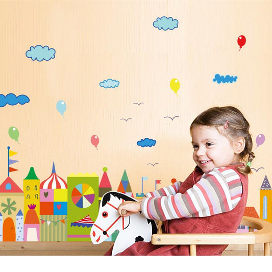 Color Cabin Three Generations Removable Children's Room Bedroom Decorating Wall Stickers