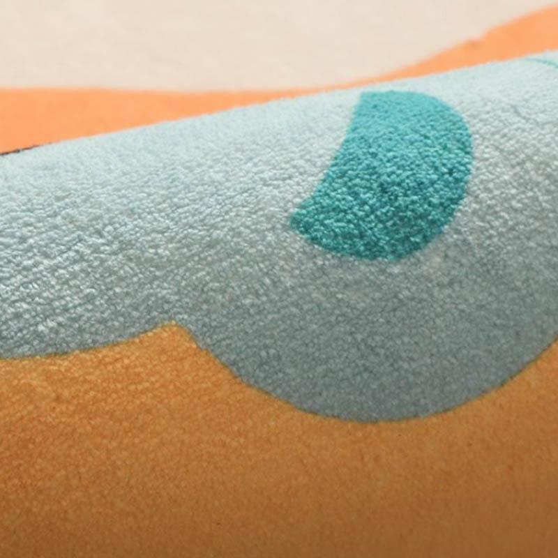Round Carpet Imitation Cashmere Living Room Bedroom Thickened KA Animal Pattern Bedside Blanket Retro Tea Blanket