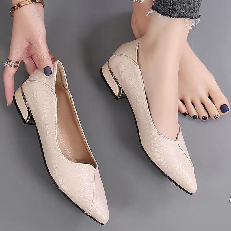 One Shoe Two Wear Real Soft Leather Single Shoes Women Spring and Autumn New Low-heeled Comfortable All-match Casual Work