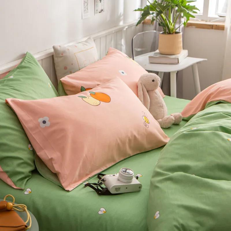 Pure Cotton Pillowcase Double Bedroom Bedding Pillowcase Student Dormitory Pillowcase 48*74cm One Pair