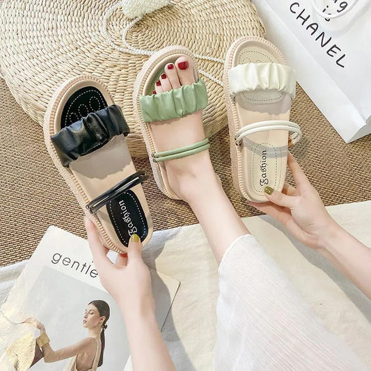 Trifle Platform Sandals Female Summer Fairy Style Student Fashion Roman Flats