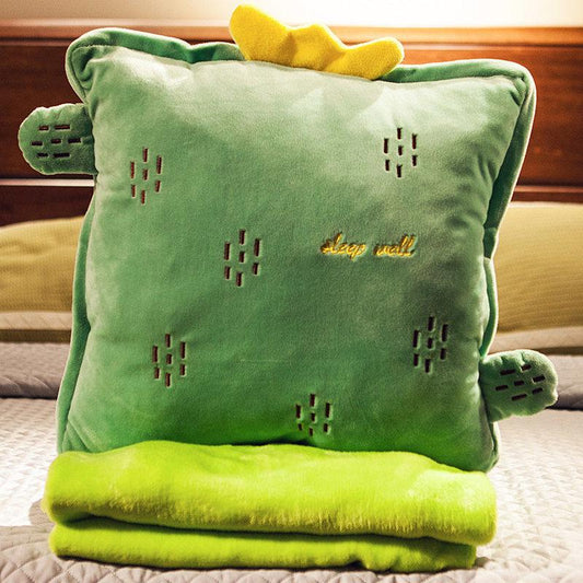 Four Seasons Can Be Used Office Pillow Quilt Dual-use Nap Pillow Three-in-one Multifunctional Sleeping Coral Velvet Soft and Breathable Blanket