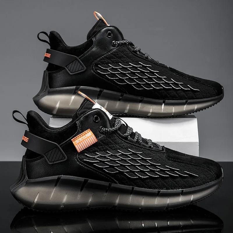 Men's Spring Sports Shoes Mesh Breathable Running Shoes Boys Basketball Shoes Casual Shoes Flying Woven Coconut Shoes