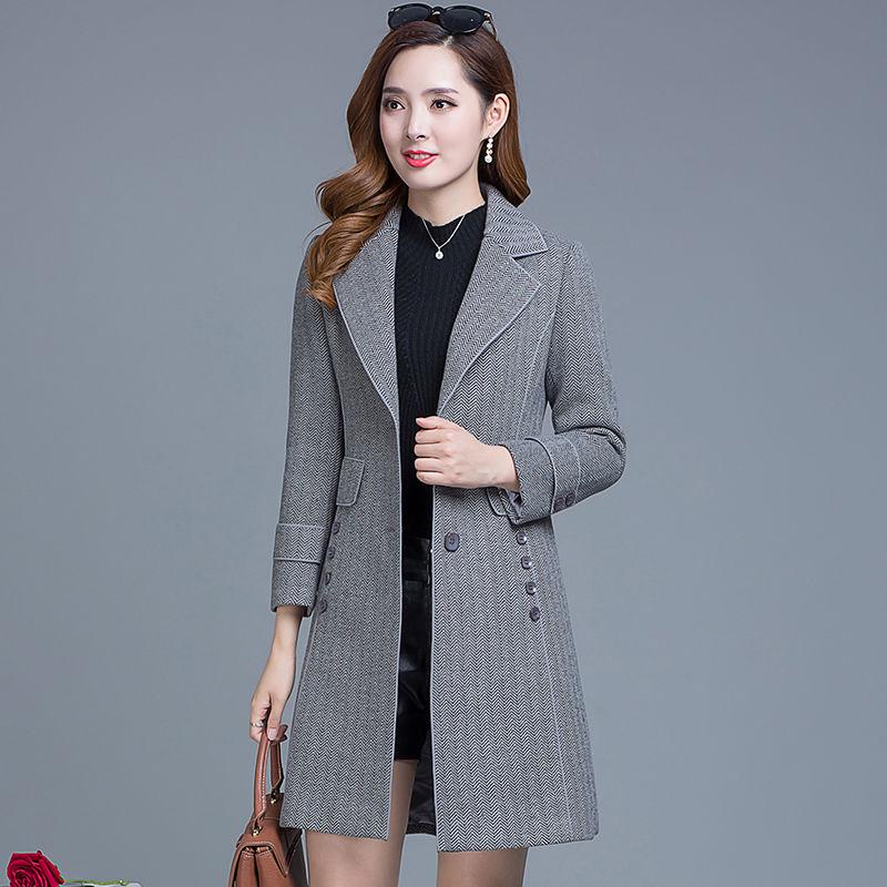 Large Size Woolen Coat Autumn and Winter Large Size Woman's Clothing Long Sleeve Warm Jacket
