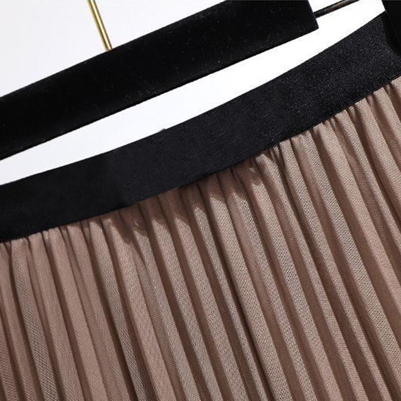 Plus Size Women's Spring and Autumn Slim Suit Loose Temperament Pleated Skirt Two-piece Suit