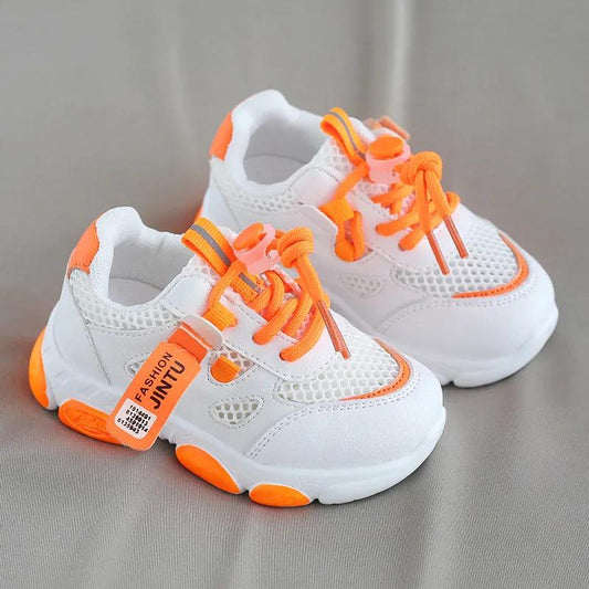 Children's Shoes In Summer Soft Sole Flat Casual Mesh Shoes Kid's Anti-slip Hollow Out Outdoor Light Sport Shoes