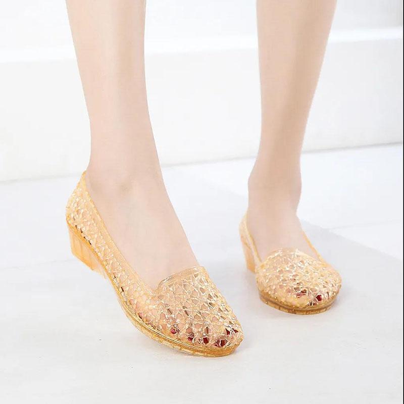Crystal Toe Cap Sandals Women Fashion Casual Non-slip Transparent Hollow Sandals and Slippers Comfortable Net Shoes for Outer Wear In Summer