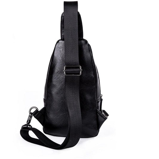 Chest Bag Men Black Multi-pocket Headphone Hole Messenger Bag Outdoor Sports Fitness Shoulder Bag