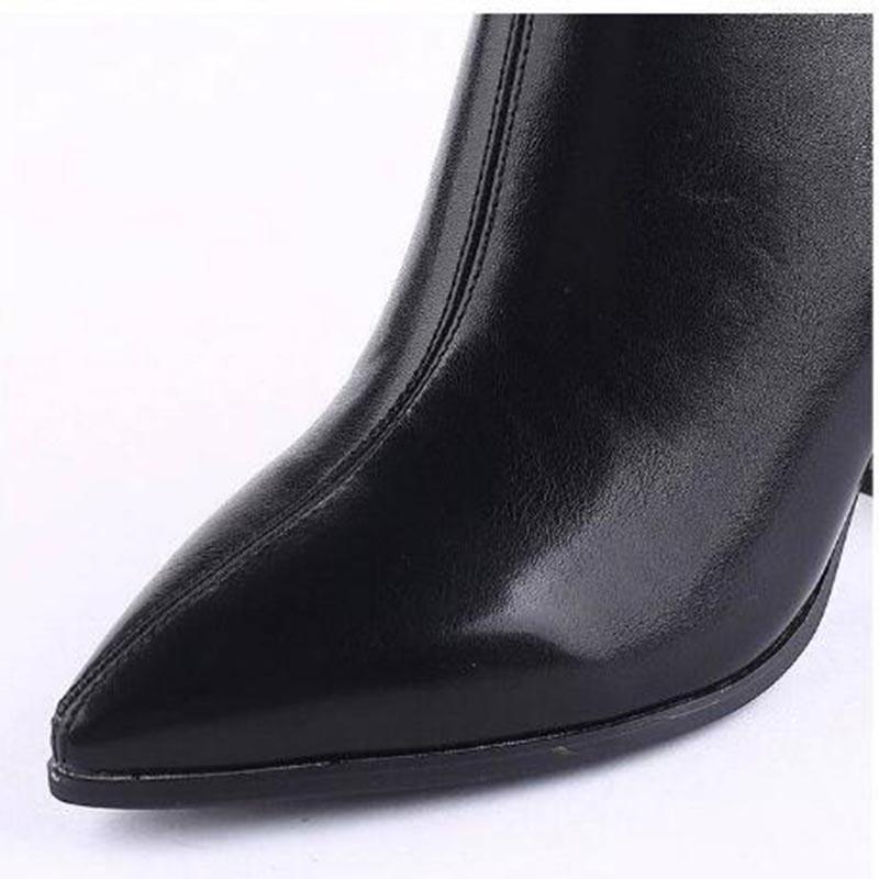 Women's Ankle Boots Ladies Pointed Toe Martin Boots Coarse Heels Booties Female Winter Boots Woman