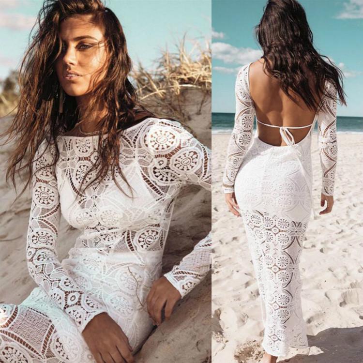 2019 Women Casual Long Maxi Evening Party Dress Beach Sundress Solid Long Sleeveless Boho