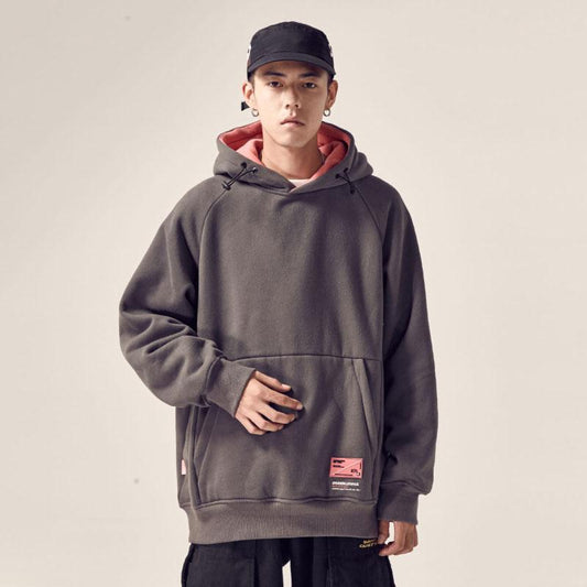 Sweatshirt Men's Autumn and Winter Korean Style Warm Loose Hooded Student Pullover Jacket Men