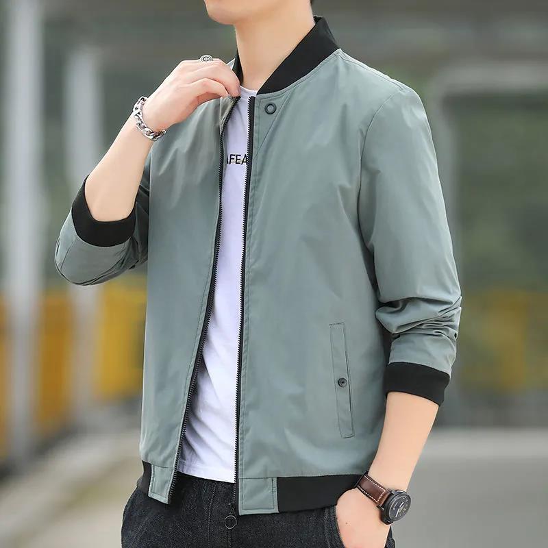 Men's Spring and Autumn Jackets Trend Baseball Collar Men's Jackets Youth Loose Workwear Clothes Men's Gowns
