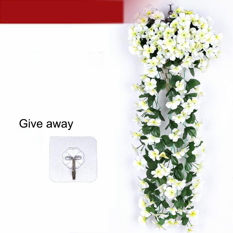 Simulation Violet Fake Flower Living Room Wall Hanging Plant Decoration Hanging Fake Flower Rattan Vine Chlorophytum Hanging Basket