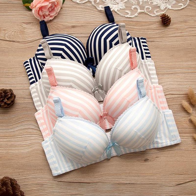 Women's Underwear No Steel Ring Sexy Gather Bra Thin Small Bra Sweet and Cute Without Steel Ring Gather To Collect The Milk