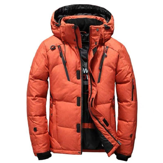 Thick Warm Men's Down Jacket Fashion Trend Short-sleeved Collar White Duck Down Men's Jacket