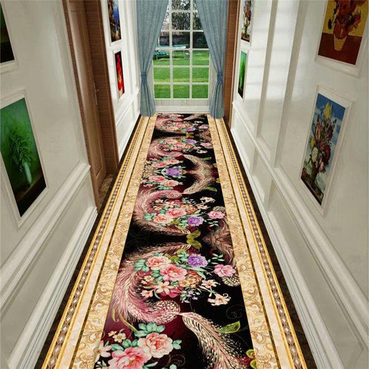 High-end 3D Golden Diamond Velvet Carpet Household Stair Mat Washable Antifouling Carpet for Living Room