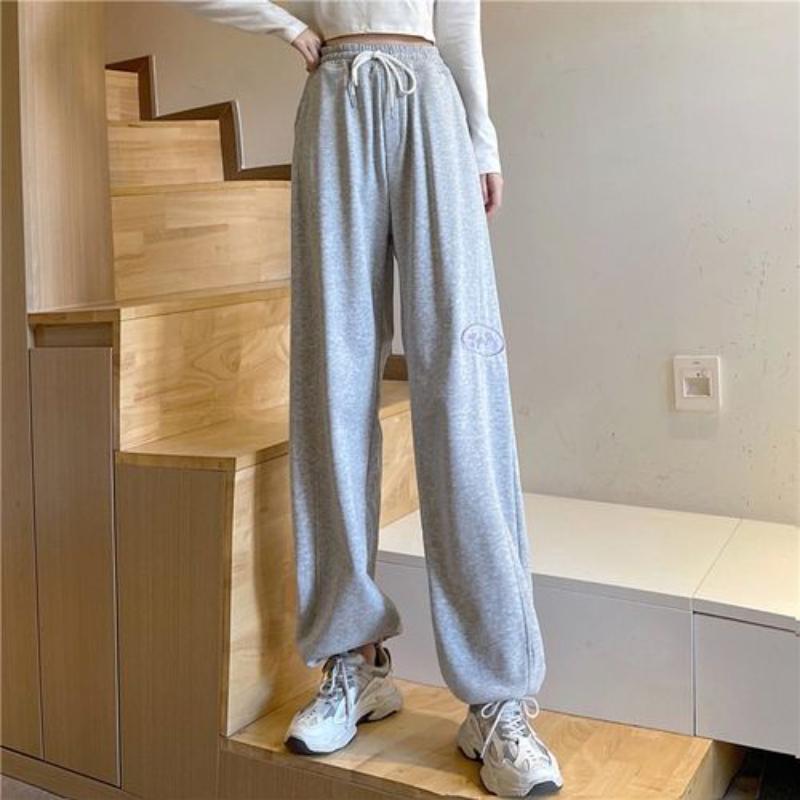 Sports Casual Pants Women's Wide-leg Loose-fitting Feet INS Trend All-match Casual Pants Student Women's Health Pants