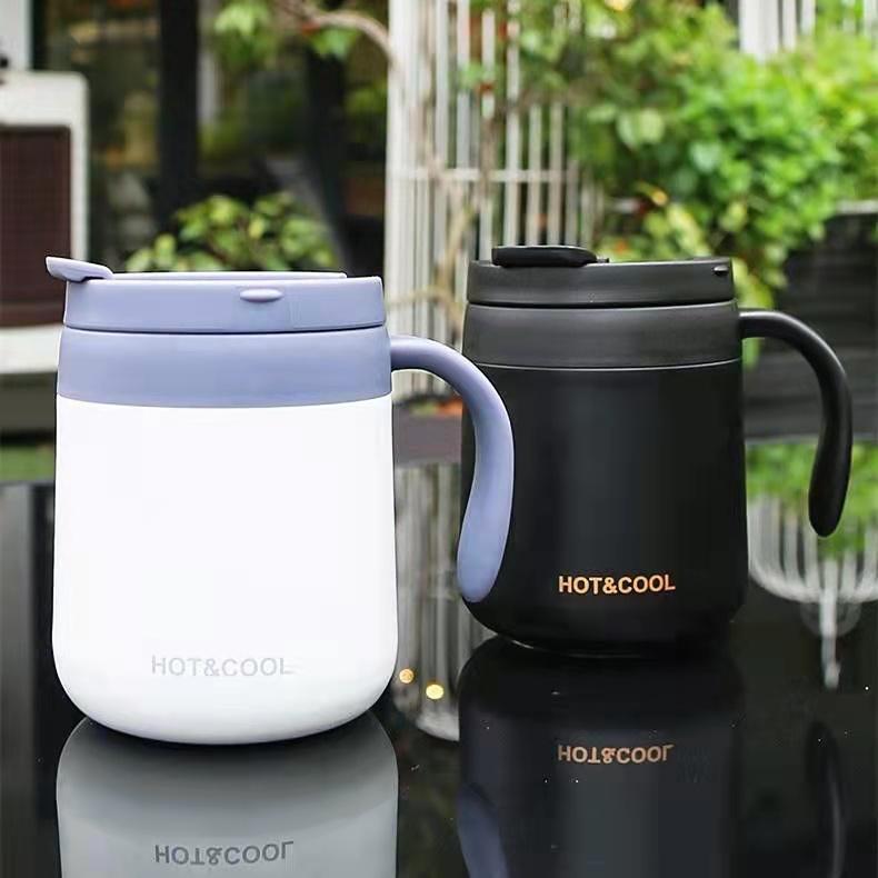350mL/500ML Coffee Thermos Cup Stainless Steel Airless Bottle Thermos Sealed Car Water Kettle