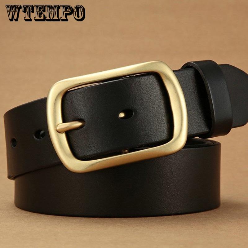 Men's leather alloy pin buckle belt fashion business cow genuine leather luxury retro classic belts