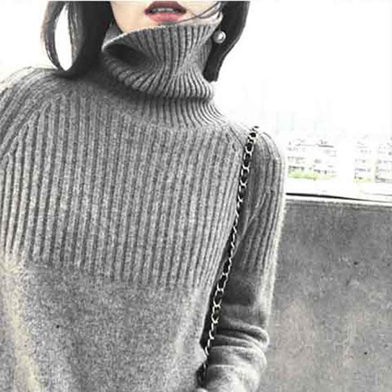 Women's Thick Turtleneck Sweater Autumn and Winter Loose Short Pullover Bottoming Shirt