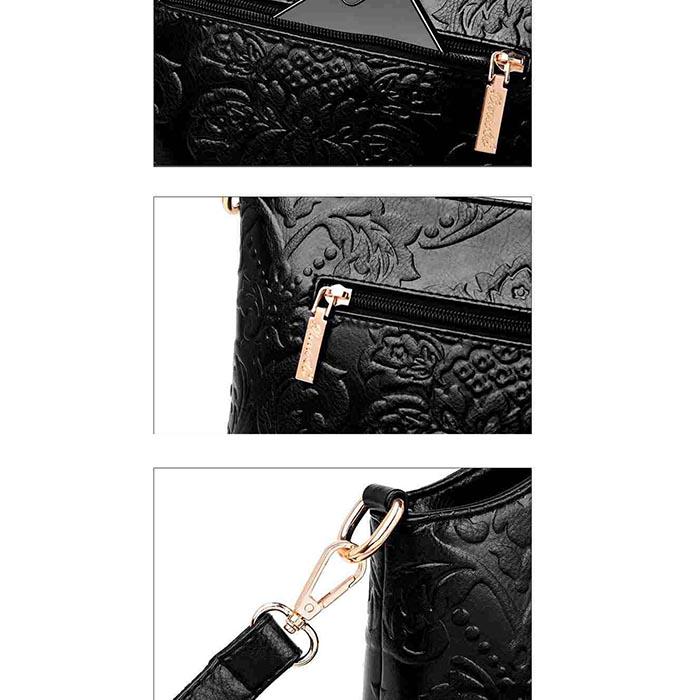 Small Bag Female Leather Handbag Female Embossed National Wind Shoulder Bag Diagonal Shell Girl Bag