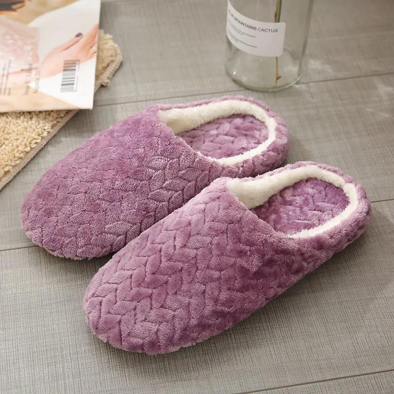 Women Indoor Slippers Warm Plush Home Slipper Autumn Winter Shoes Women House Flat Floor Soft Slient Slippers for Bedroom