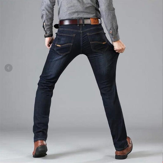 Autumn Thin Straight Jeans Men's Casual Trousers Loose All-match Pants