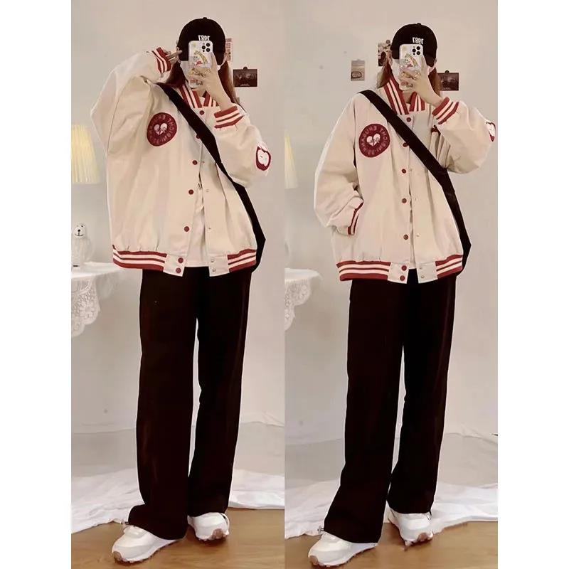 Harajuku-style Baseball Uniform Women's Spring and Autumn 2022 New Korean Version Vintage Retro American Loose Winter Coat