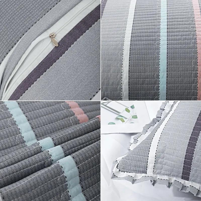 2 Pillowcases Household Pure Washed Cotton Four Seasons Quilted Pillowcase Single and Double Quilted Thickened High-end Pillowcase