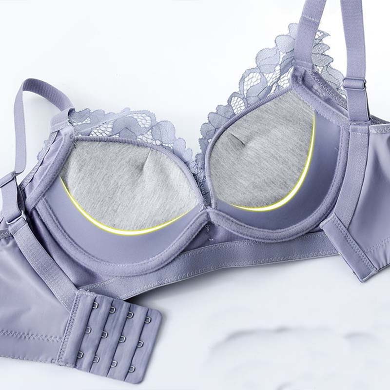 Women's Thickened Underwear Small Breasts Gathered Breasts Bras No Empty Cups No Steel Rings Stereotypes Simple and Natural Breathable Bra