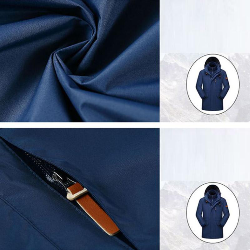 Men's Outdoor Sportswear Windproof Mountaineering Wear Thick Hooded Removable Two-piece Jacket Fleece Soft Shell Oversized Cycling Jersey