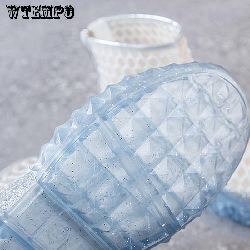 WTEMPO Mesh Short Boots Female Hollow Muffin Sequins Summer Boots