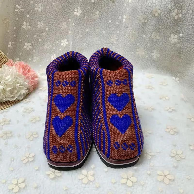 Women's Winter Handmade Cotton Shoes Female Household Wool Shoes Antiskid Flat Cotton-padded Shoes