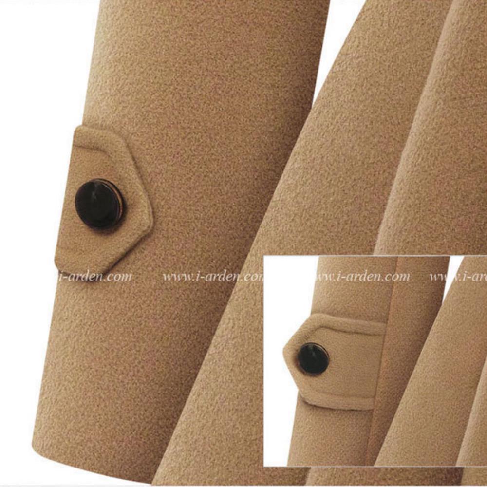 Women European Beauty In the Long Section of Woolen Coat Double-breasted Thick Coat
