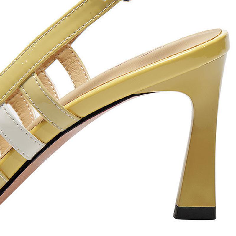 Hollow Sandals Female Summer Fashion Fairy Style Female Sandals Stiletto Color Matching Pointed Fish Mouth High Heels