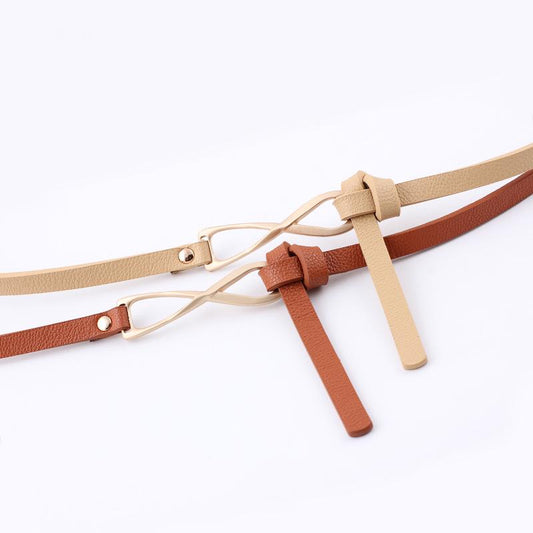 Double-sided Knotted Belt Ladies Fashion Small Belt Thin Belt Multi-color Belt