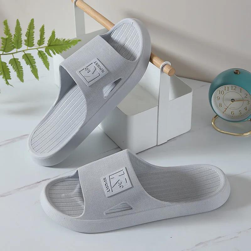 Sandals and Slippers Men's One-word Slippers Soft Bottom Non-slip Deodorant Summer Durable Thick Bottom Personality Leisure
