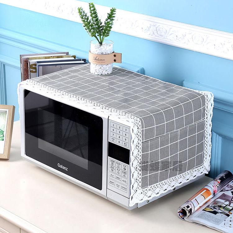 Microwave Oven Cover Cloth Dust Cover Cotton Linen Waterproof Cover Towel Microwave Oven Protective Cover