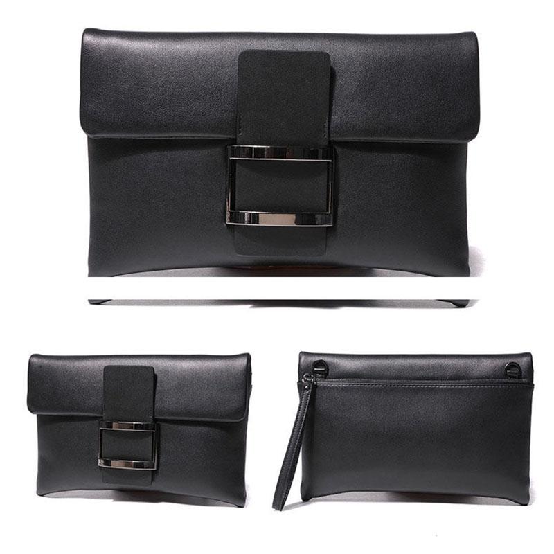 Soft Surface Cowhide Flat Women's Clutch Bag Shoulder Bag Ladies Smooth Leather Elegance Luxury Evening Banquet Wedding