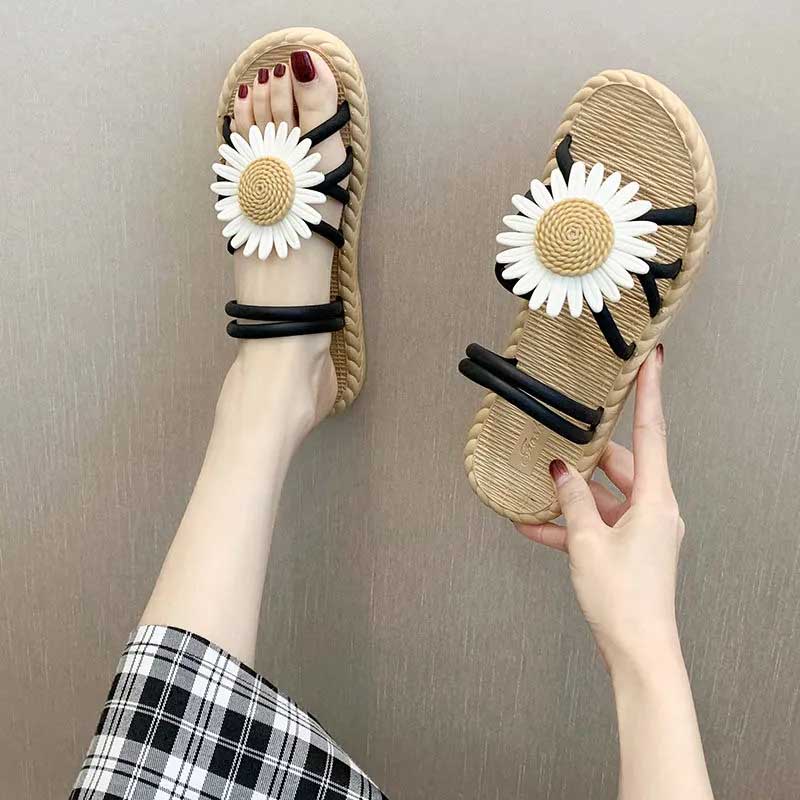 Women's Shoes Summer All-match Outer Wear Slippers Flat Heel Transparent Simple Sandals