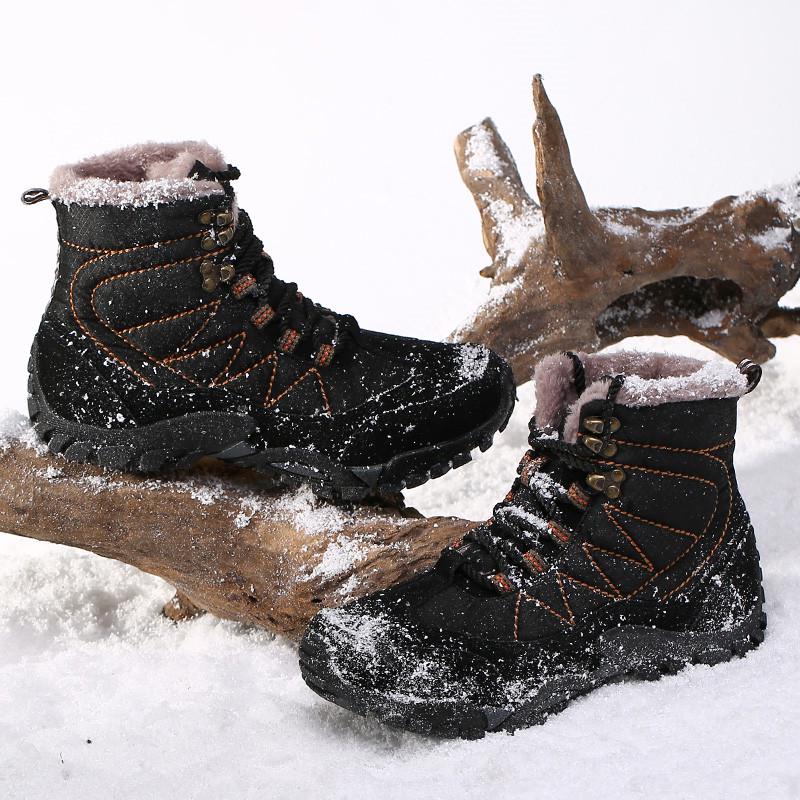 Outdoor Snow Hiking Shoes Men Shoes, Non-slip Warm Snow Boots, Thick Warm Short Boots 38-44