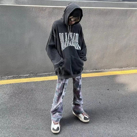 Men's Oversize Sweater All-match Hoodie Couple Hip-hop Lazy Style Loose Pullover Sweater Men and Women Loose Large Size Ins Style Long-sleeved Top