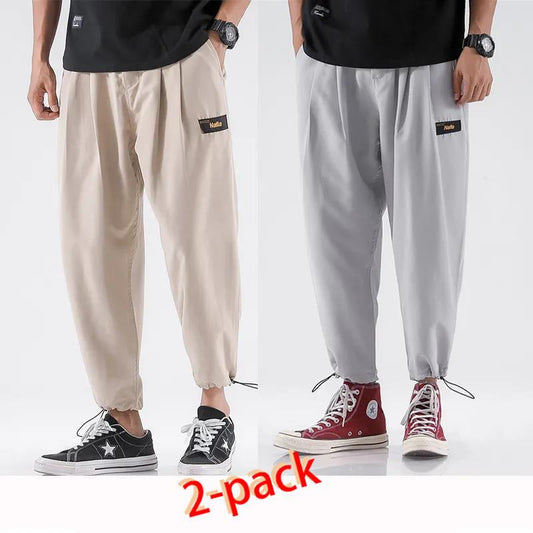 Men's Summer Tied Harem Pants Loose Student Sports Pants 9 Points Pants
