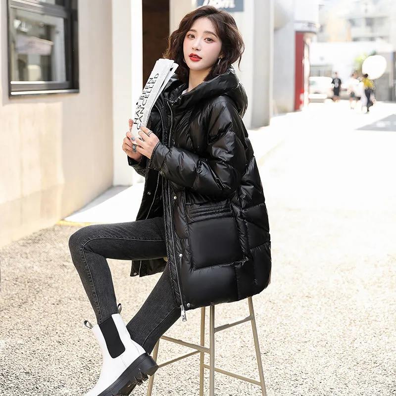 Women's Down Jackets Women's Mid-length, Korean Version Slim Autumn Style Fashionable Ladies Temperament Age Reduction