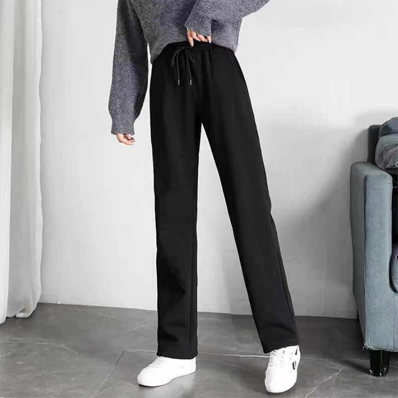 Sports Pants Women's Spring and Autumn Loose All-match Straight Casual Pants Solid Color High Waist Sweatpants Plus Size Running