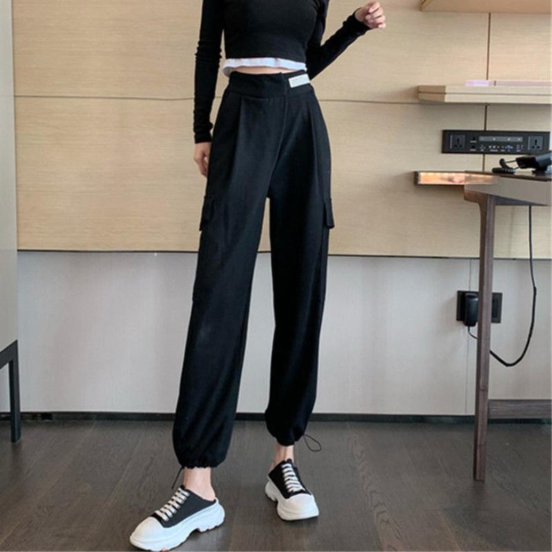 Overalls Women's Spring and Autumn Gray Sweatpants High Waist All-match Thin Loose-fitting Casual Pants